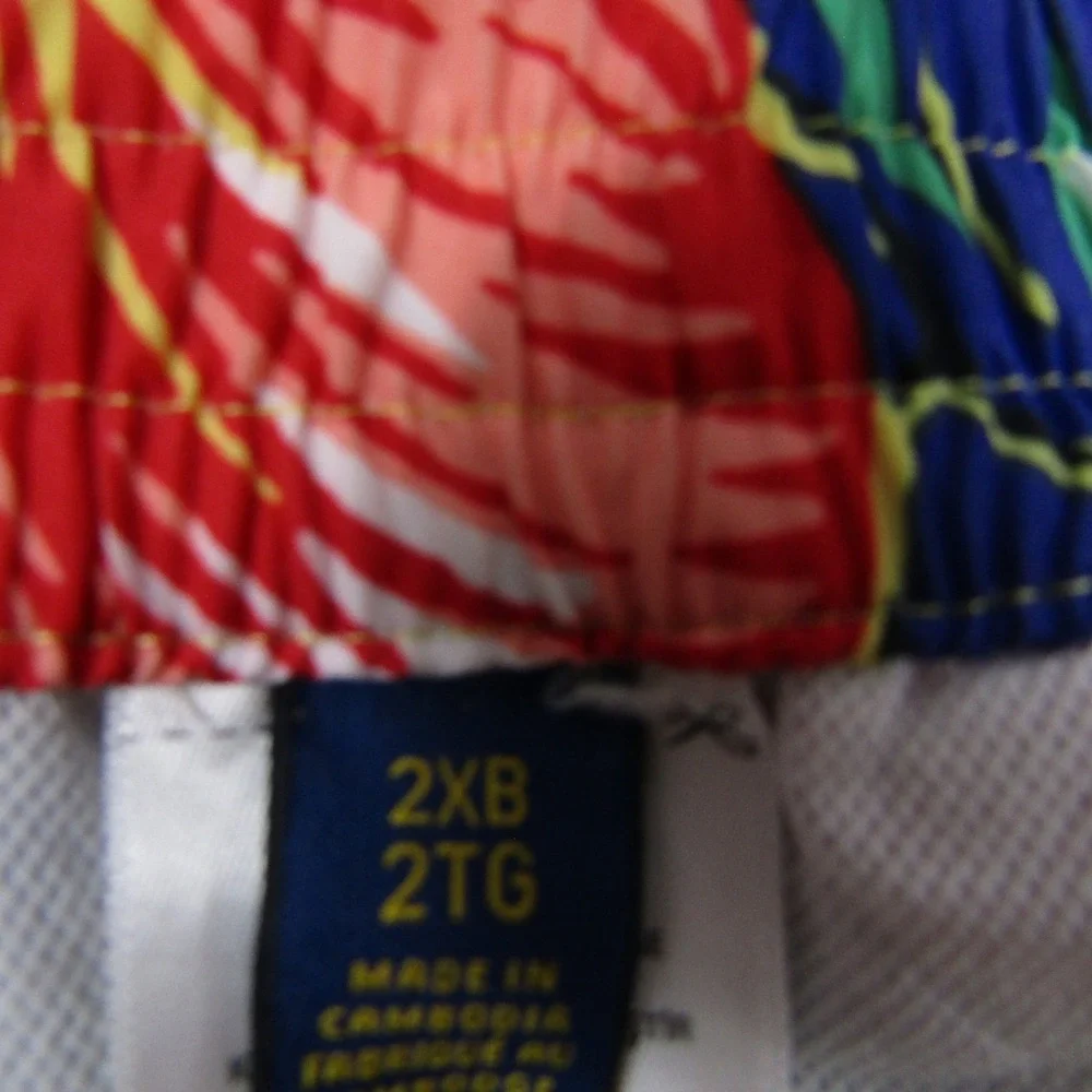 Polo Ralph Lauren Swim Trunks Mens 2XB Yellow Hibiscus Floral Board Shorts